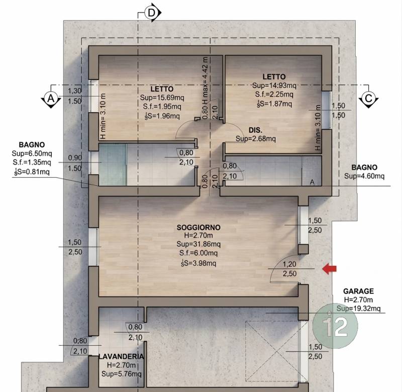 Casa Bi - Trifamiliare, Mirandola